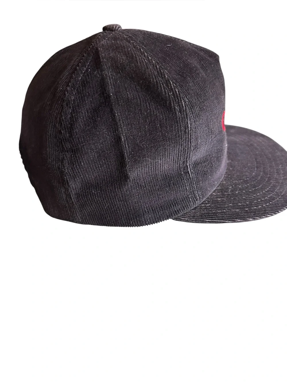 Vintage Corduroy Snapback Hat Black 'Gilbane Safety Team' Made In USA